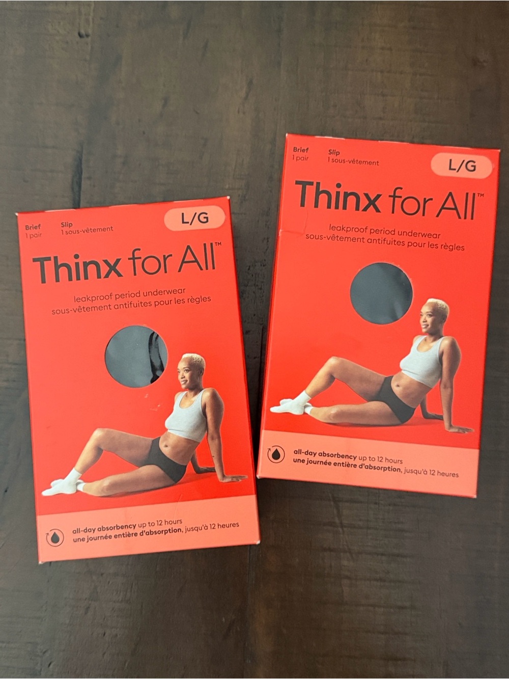 2 Thinx for All Leakproof Period Underwear - Black (L/G)